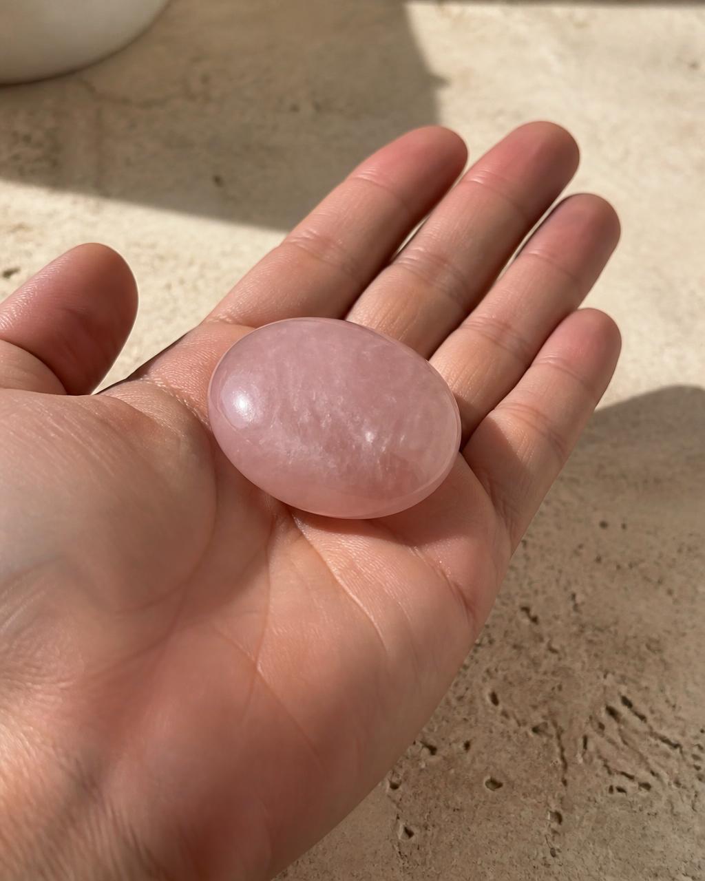 Rose Quartz Palm Stone